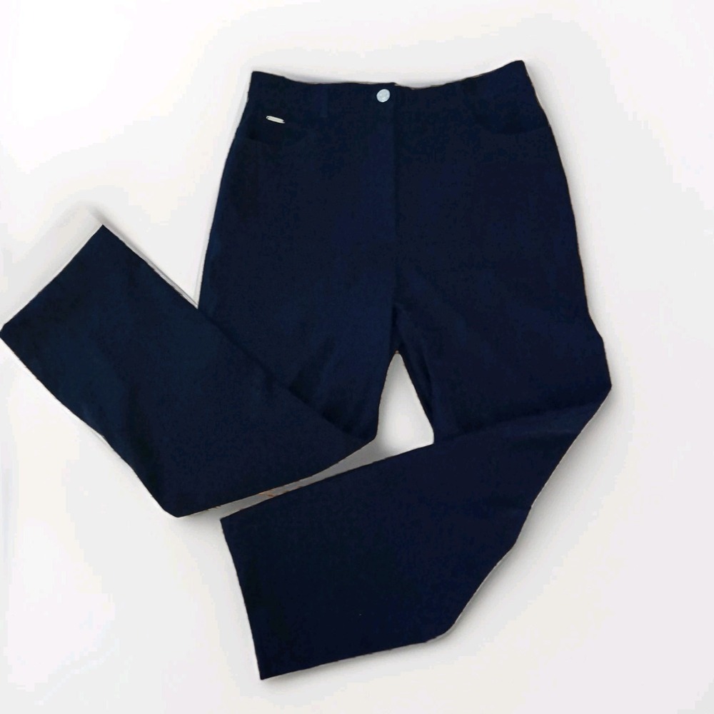 St John Sport By Marie Gray Women's Pants Size 10 Black Soft Like Velvet Pockets